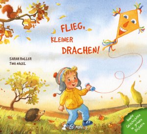 Covermotiv vom Buch "Flieg, kleiner Drachen". Man sieht einen Jungen einen Drachen steigen lassen.