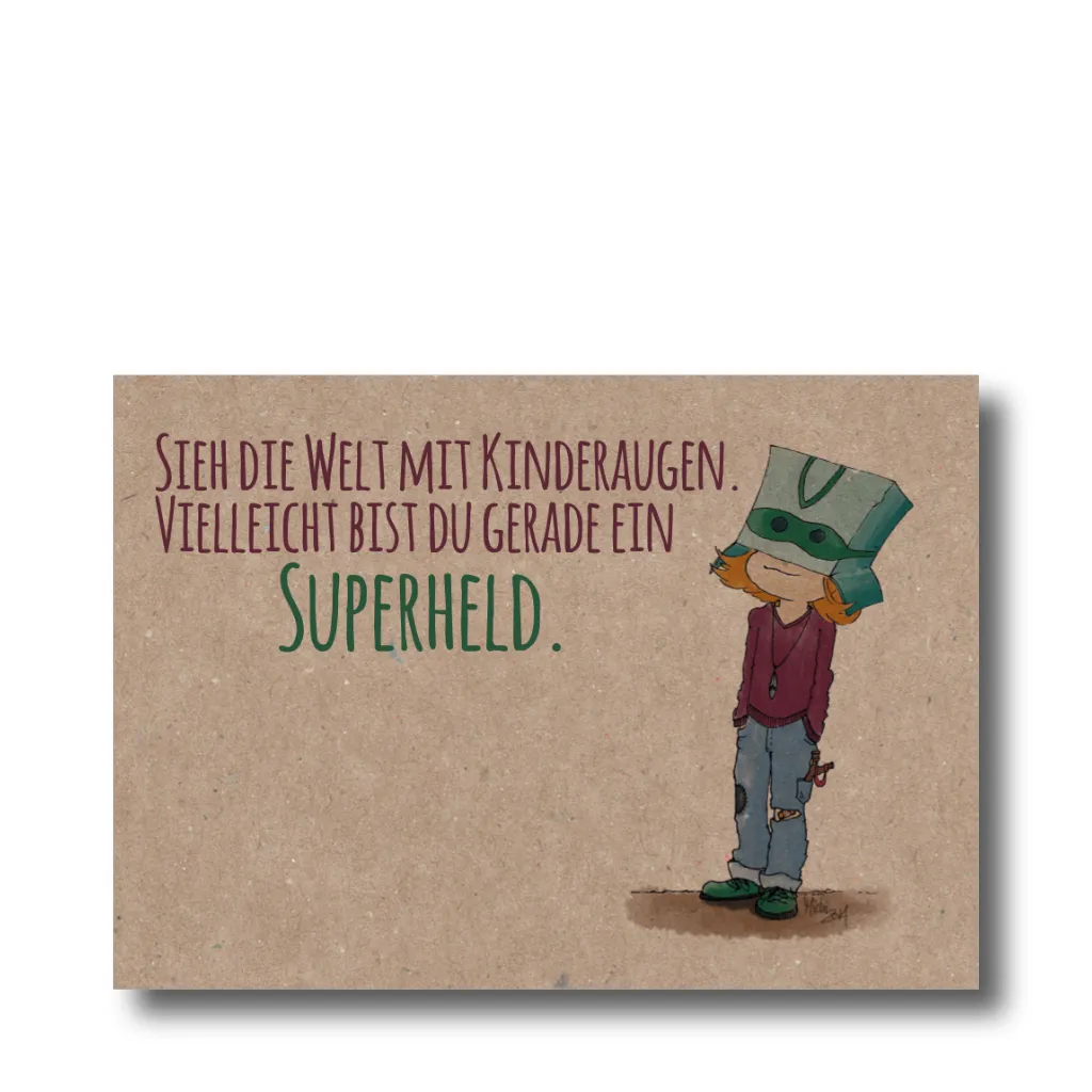 Postkarte „Superheld“
